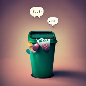 trash can speech bubbles on top