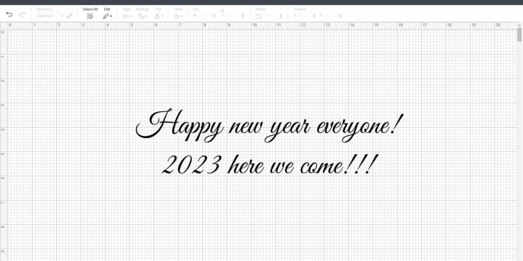Cricut Design Space happy new year message