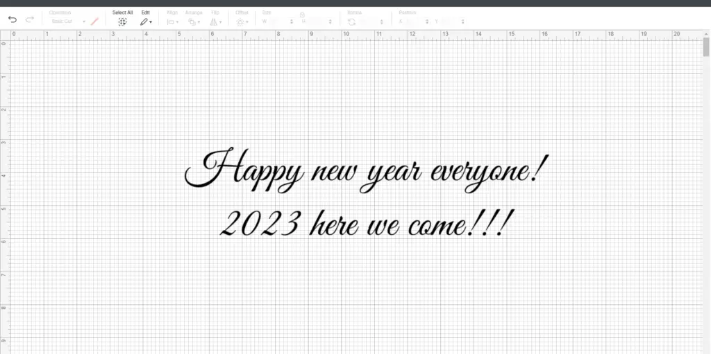 Cricut Design Space happy new year message