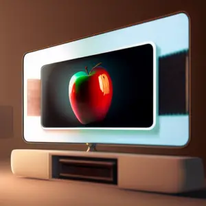 An apple in a TV